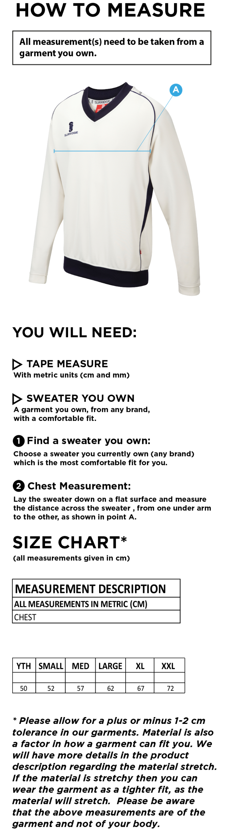 Wadworth CC - Curve Long Sleeve Sweater - Size Guide