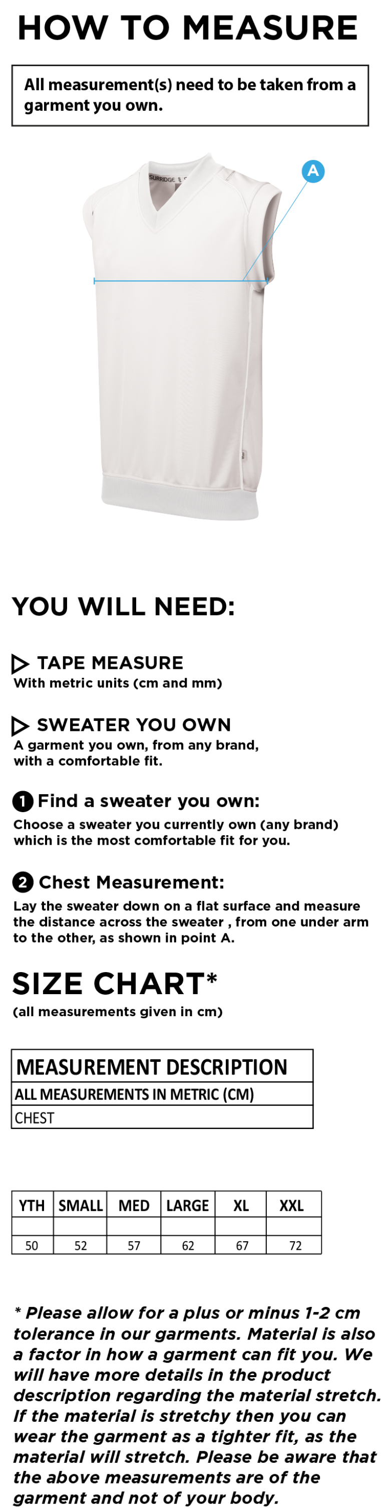 Wadworth CC - Curve Sleeveless Sweater - Size Guide
