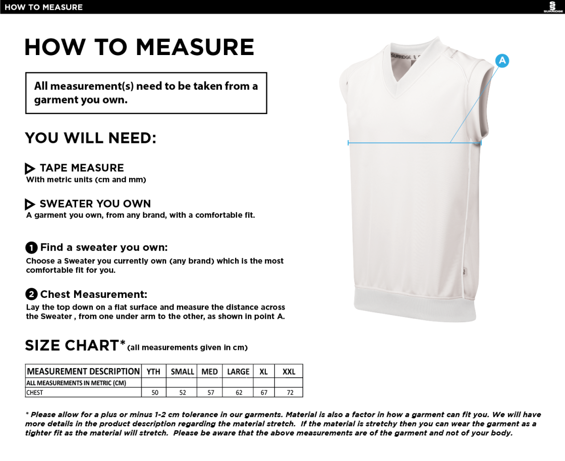 Wadworth CC - Curve Sleeveless Sweater - Size Guide